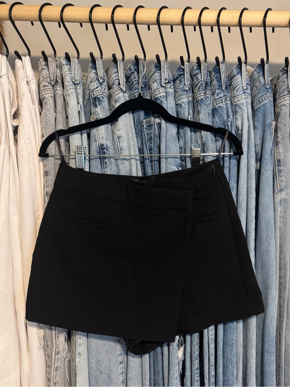 Zara Black Tailored Skort Shorts